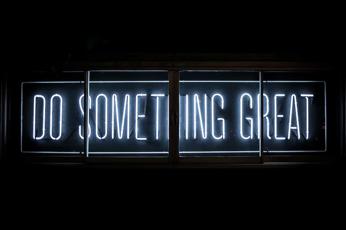 do something great written in white text on black background.